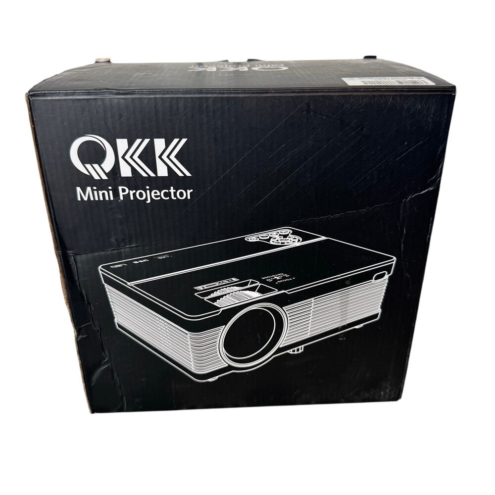QKK Mini Projector PJ0501 Full HD LED Projector 1080P (White) Open Box
